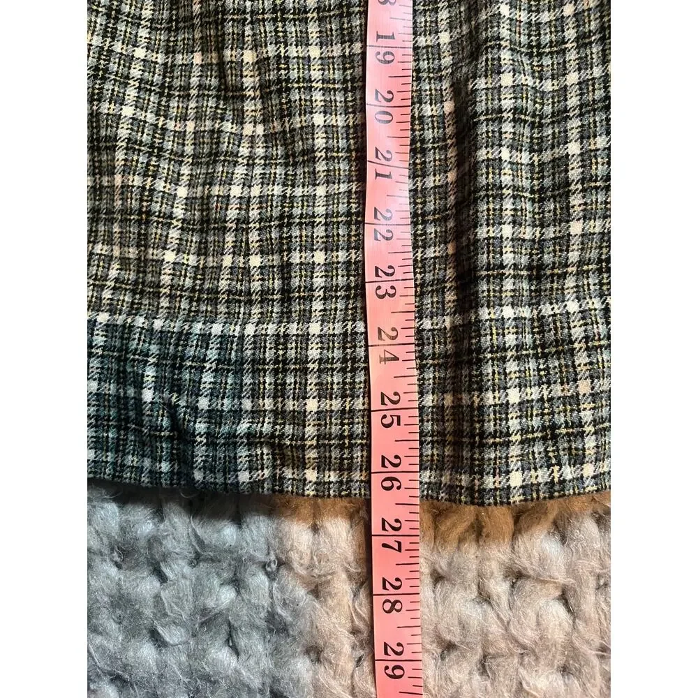Vintage plaid skirt green and yellow size xs